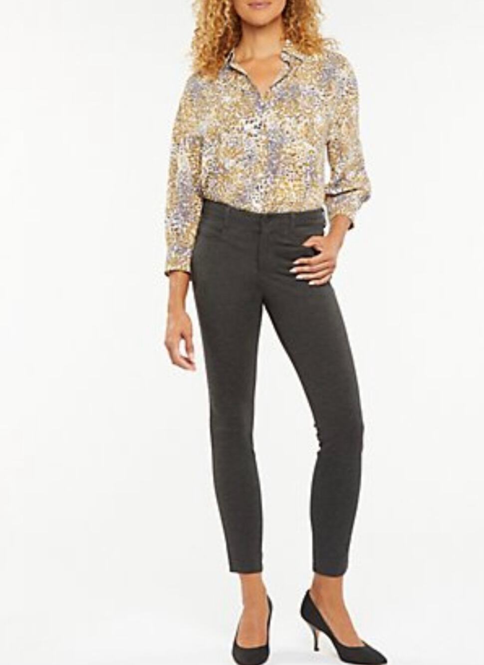 NYDJ Ponte Knit Pants Charcoal Gray 4